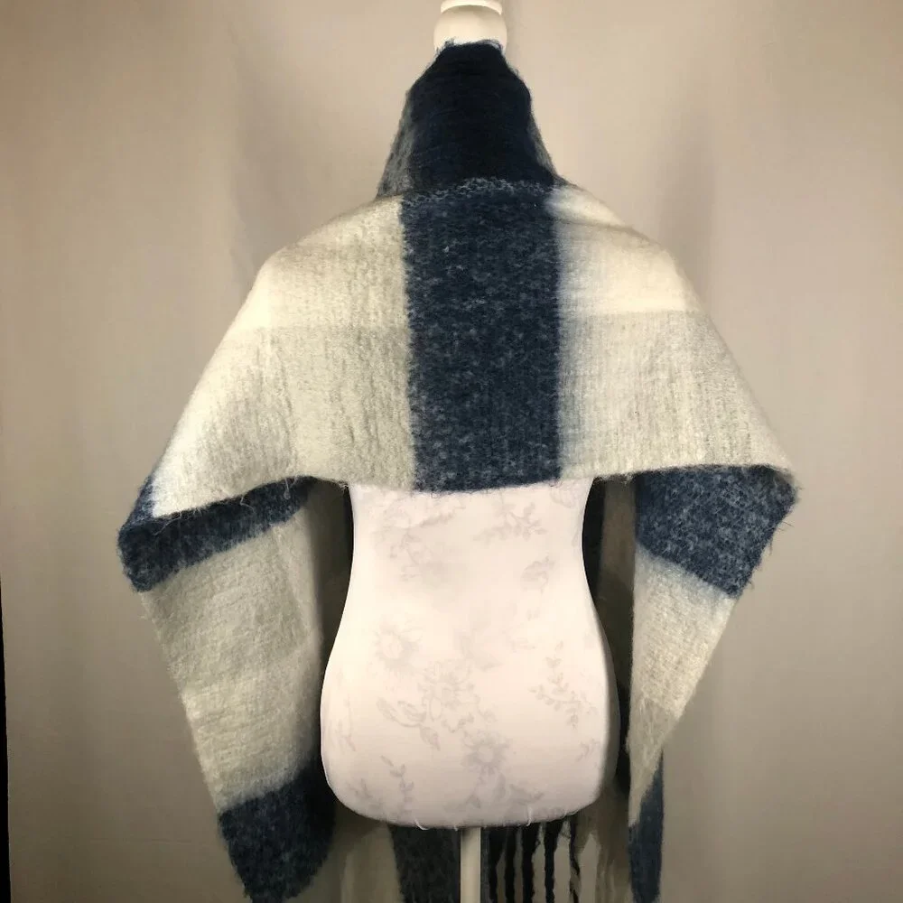 Old Money Winter Plaid Scarf — Little Earth Brushed Oversized Wrap